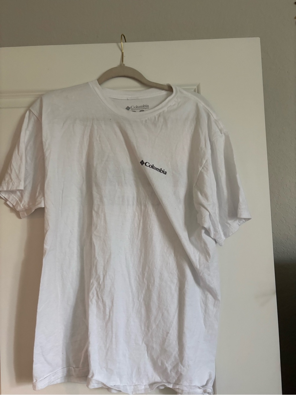 Columbia White Short-Sleeve Logo Tee